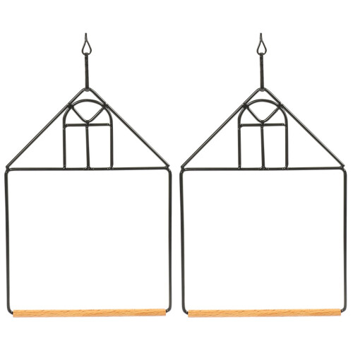 2 Sets Parrot Stand Bird Stand Birdcage Office Iron Platform 1