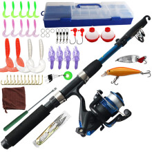 Kids Angel Pole, 59 Inch Telescopic Fishing Rod, Kids Set, Rod Reel Combo Tackle Box Starter Set Ref: 8046