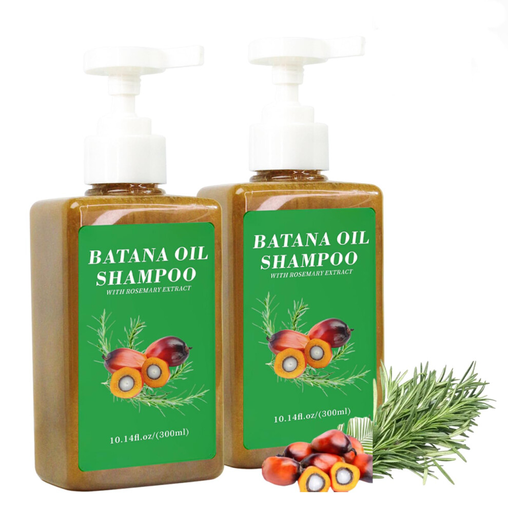 Batana Oil Shampoo with Rosemary Extract for Hair Growth and Loss Reduction, 300ml (2pcs)