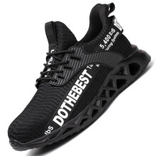 (MQJK761-black, 42) Steel Toe Safety Shoes for Men Women Lightweight Work Sneakers Puncture Proof Work Shoes Unisex Coustruction Safety Work Boots