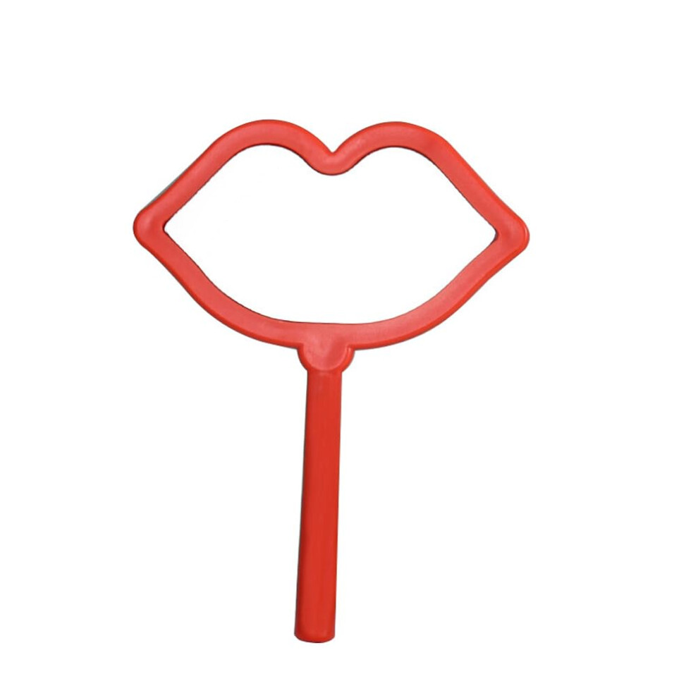 Red Lips Handheld Makeup Mirror With Ergonomic Handle, Lightweight Compact Travel Cosmetic Mirror