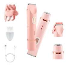 Women's Electric Bikini Trimmer 2 in 1 Dual Head Shaver, Waterproof Painless Hair Removal with Bag