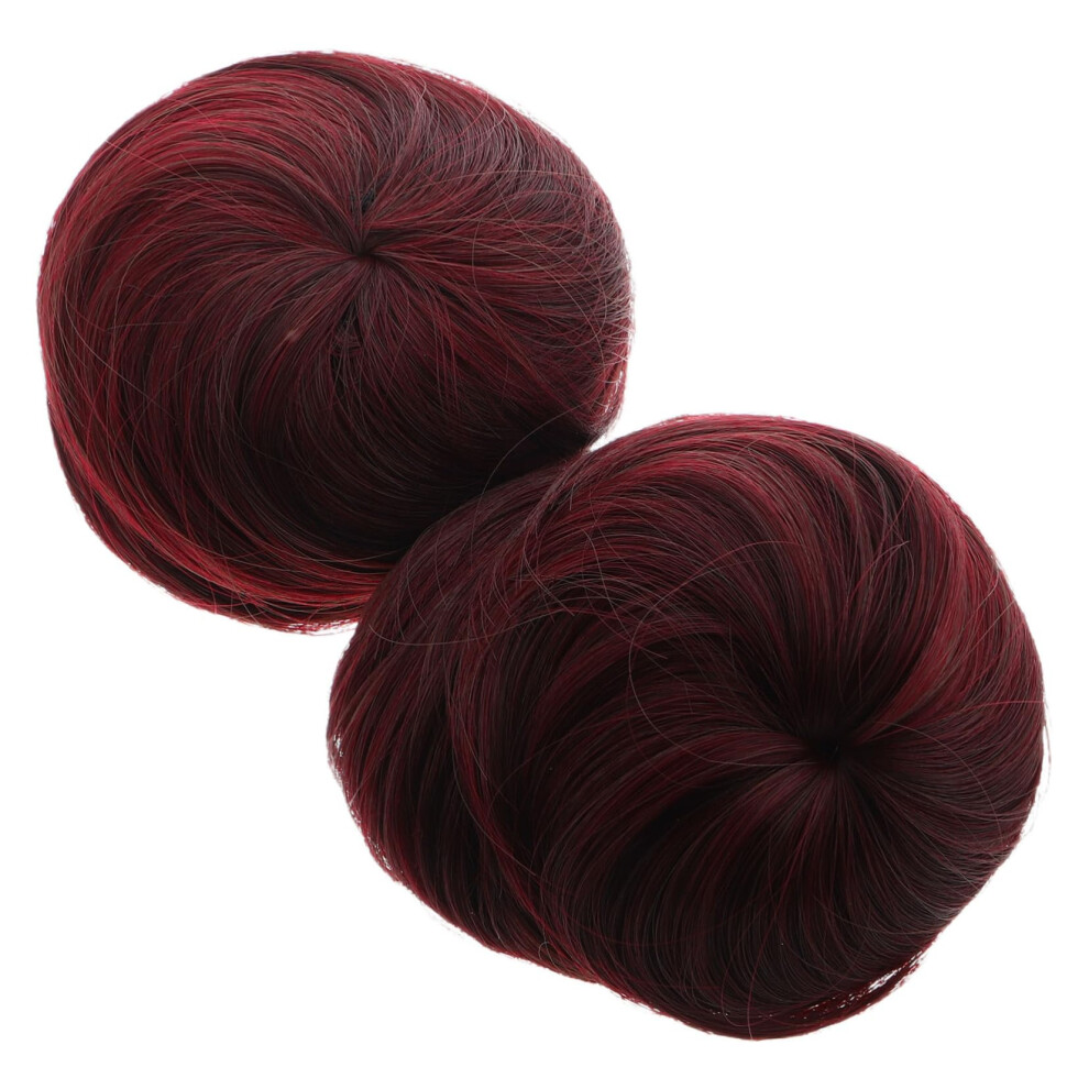 Ipetboom 2pcs Hair Bun Extensions for Women, Instant Buckle Attachment, Seamless Natural Finish, Lightweight for Travel