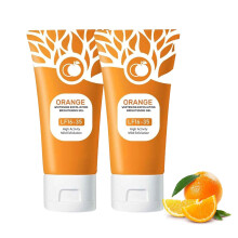 Facial Exfoliating Gel with Vitamin C, Gentle Deep Pore Cleansing Orange Enzyme Scrub, 2pcs