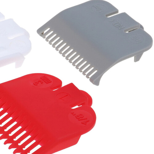 3 Pcs Hair Clipper Guards Set Red Gray White, ColorCoded Replacement Clipper Guide Combs for Trimmers 2