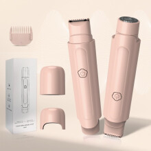 2 in 1 Women's Electric Shaver with Dual Head Bikini Trimmer, IPX6 Waterproof Wet Dry USB Charging Pink