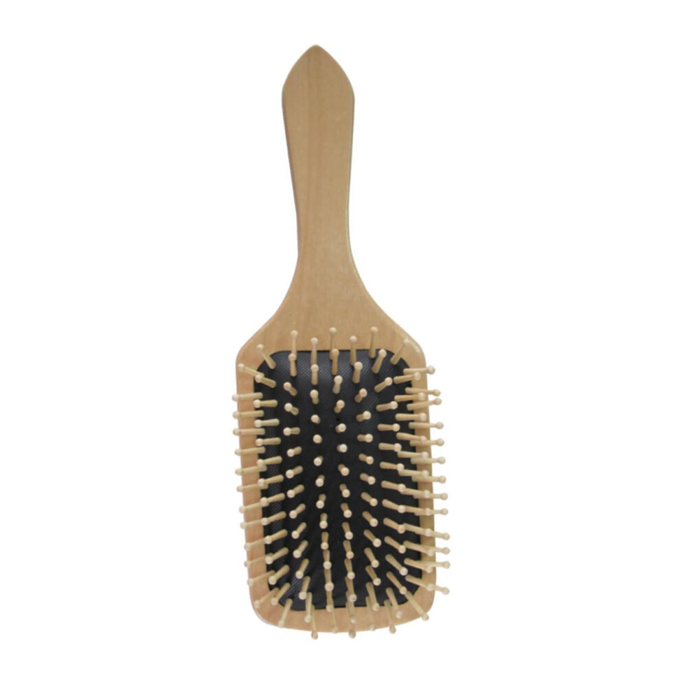 Wooden Hair Brush with Natural Bristles for Gentle Detangling and Scalp Massage for All Hair Types