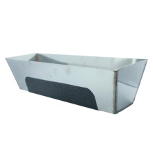 Stainless Steel Mud Pan for Plastering Plasters with Reinforced Band,, Sheared Sides, Mud Pan for Easy Knife Cleaning, 14 Inch 14 inch