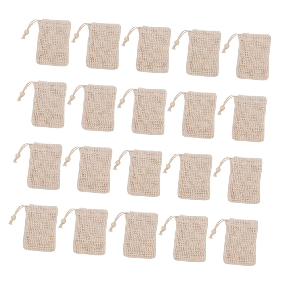 20pcs Cotton Soap Saver Bag with Drawstring for Gentle Skin Exfoliation Bath and Travel