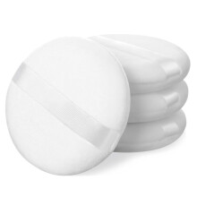 4Pcs Large Powder Puff for Body and Face Ultra Soft Velour Washable Round Makeup Powder Puffs