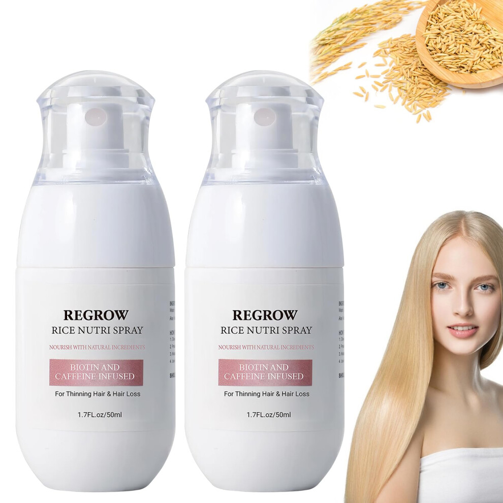 Hair Growth Spray with Biotin and Caffeine, Rice Water and Ginger for Thicker Fuller Hair
