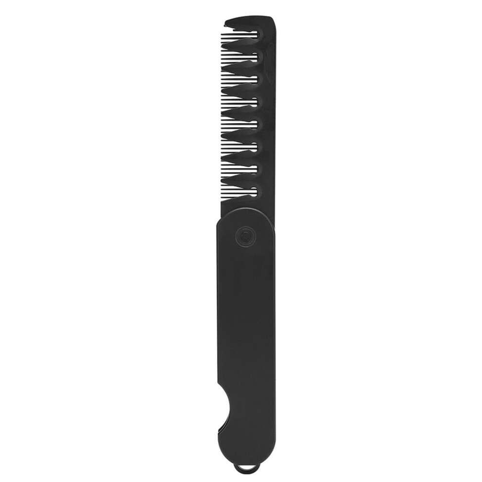 Unisex Portable Folding Pocket Hair Comb For Men, 2 In 1 Fine And Wide Tooth Beard And Hair Grooming