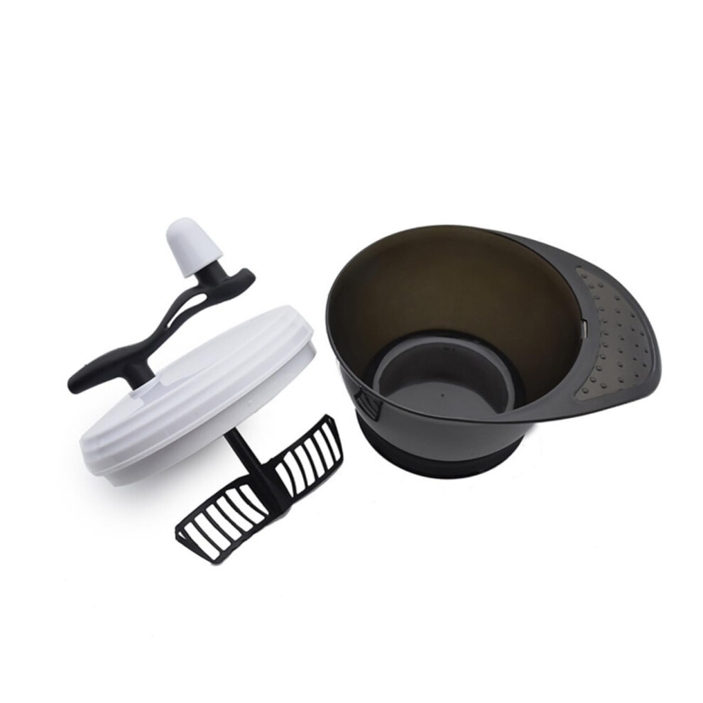 Reusable Plastic Hair Dye Mixing Bowl with Lid for Salon and Home, HandâCranked Easy Clean Design