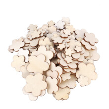 300Stk Holzstreuteile Beige Holzblumen Unbearbeitet Für Weihnachtsdeko