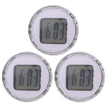 12Stk Mini Digitaluhr ABS Wasserdicht Auto Weiß
