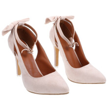 3Paare Bequeme Damen High Heels Veloursleder Mit Schleifen-Detail