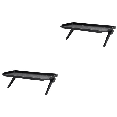 2Pièces Étagère Noire Pliable Pour Support Moniteur Écran 2