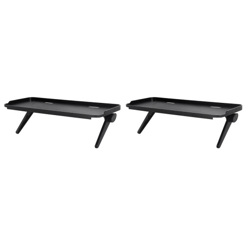 2Pièces Étagère Noire Pliable Pour Support Moniteur Écran 1