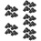 20Pièces Pinces Ventouse Noir, Rangement Stable Billets Ticket 10