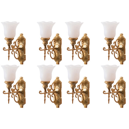 8Pièces Mini Lampes Murales Dorées Élégantes Pour Décor De Maquette 2