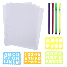 4Ensembles Outils Éducatifs Pochoirs Alphabet Et Numériques Plastique