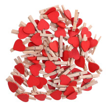 200pcs Wooden Craft Clamp Love Shaped Photo Holder For Home Party Decor Aesthetic Wooden Paper Clips For Home Decorations And Party Settings