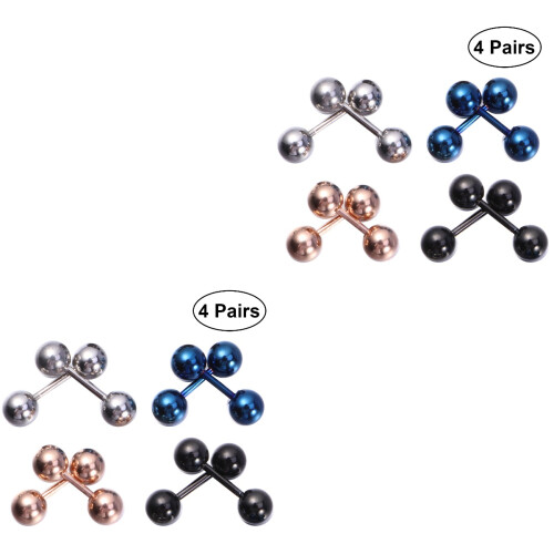 16Pièces Boucles D'oreilles Barbell Unisexes Design Durable Et Coloré 2
