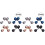 16Pièces Boucles D'oreilles Barbell Unisexes Design Durable Et Coloré 2
