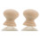2Pcs Stable Suction Ruler Grip Handle Comfortable Wood Plastic Beige 1