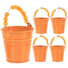 20Pcs Orange Iron Toy Buckets Miniature Handheld Gifts
