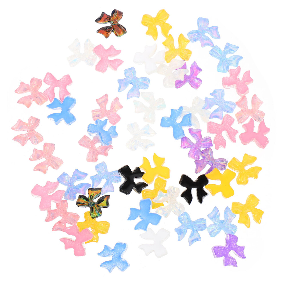Artibetter 400Pcs Assorted Color Nail Charms Resin Bows Nail Decals For Women