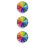 3Pcs Decorative Rainbow Wall Clock White ABS Mute Round Hanging Clock 8