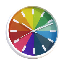 3Pcs Decorative Rainbow Wall Clock White ABS Mute Round Hanging Clock