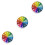 3Pcs Decorative Rainbow Wall Clock White ABS Mute Round Hanging Clock 5