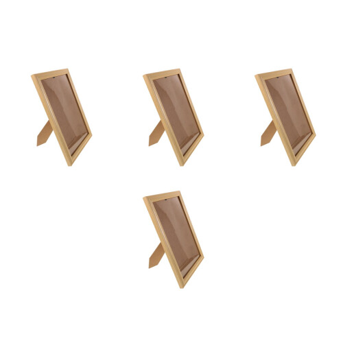 4Pcs Sleek Wood Acrylic Certificate Frames Beige for Awards Display 2