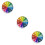 3Pcs Decorative Rainbow Wall Clock White ABS Mute Round Hanging Clock 9