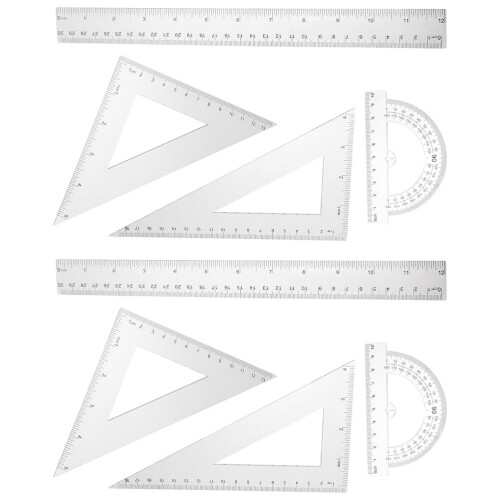 10Sets Lightweight Transparent Triangle Ruler Set for Geometric Tasks 1