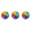 3Pcs Decorative Rainbow Wall Clock White ABS Mute Round Hanging Clock 4