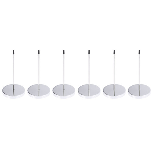 6Pcs Office Use Silver Metal Receipt Spike Bill Holder with Round Base 2