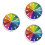 3Pcs Decorative Rainbow Wall Clock White ABS Mute Round Hanging Clock 6