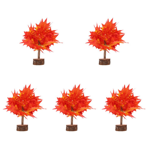 5Pcs Artificial Maple Tree Model Assorted Color Fake Plants Home Decor 2