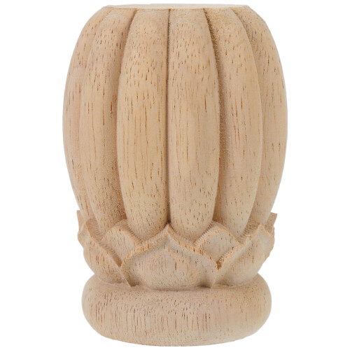 4Pcs Khaki Wood Finials Solid Craft Baluster Spindle for Home Decor