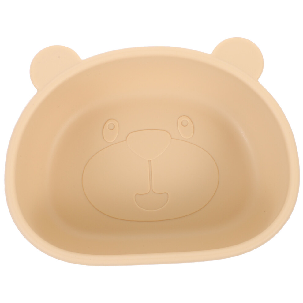 3Pcs Toddler Suction Feeding Bowls Silicone Baby Tableware Beige Vaguelly