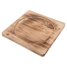 4Pcs Heat Resistant Brown Wood Base Fireproof Mat for Outdoor Bbq Use