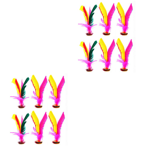 12Pcs Colorful Kick Shuttlecock with High Elastic Rubber Base 2