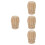 4Pcs Khaki Wood Finials Solid Craft Baluster Spindle for Home Decor 6