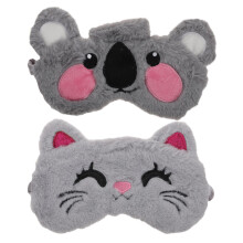 4Pcs Plush Cartoon Eye Masks Shading Blindfolds Lightweight for Travel