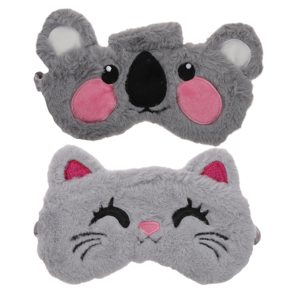 Iplusmile Light 4Pcs Plush Cartoon Eye Masks Shading Blindfolds Weight For Travel