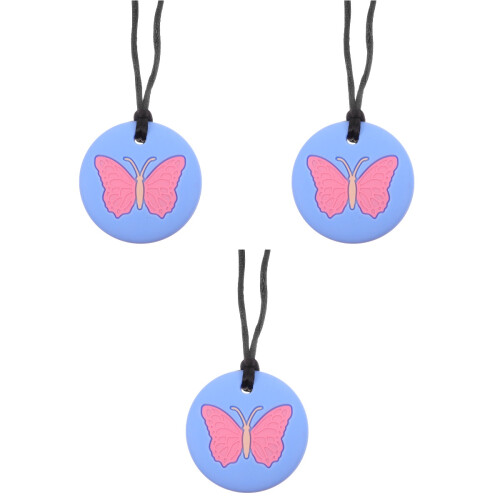 3Pcs Sky-Blue Silicone Baby Teether Sensory Necklace Toy 2