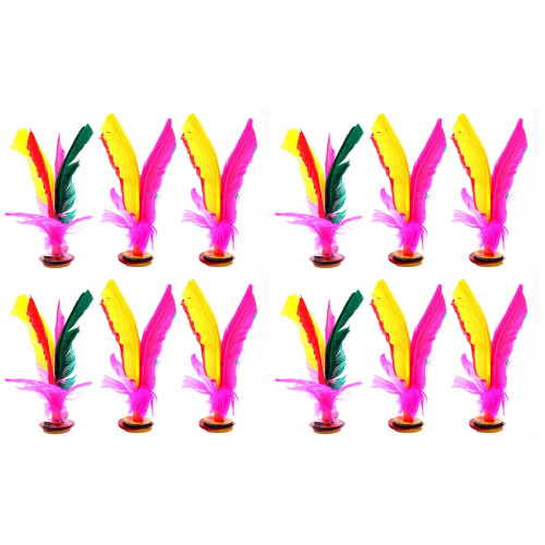 12Pcs Colorful Kick Shuttlecock with High Elastic Rubber Base 1